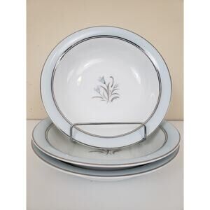 Noritake Bluebell Cereal Soup Bowls 7 1/2" Salad Blue Band 5558 Set 3